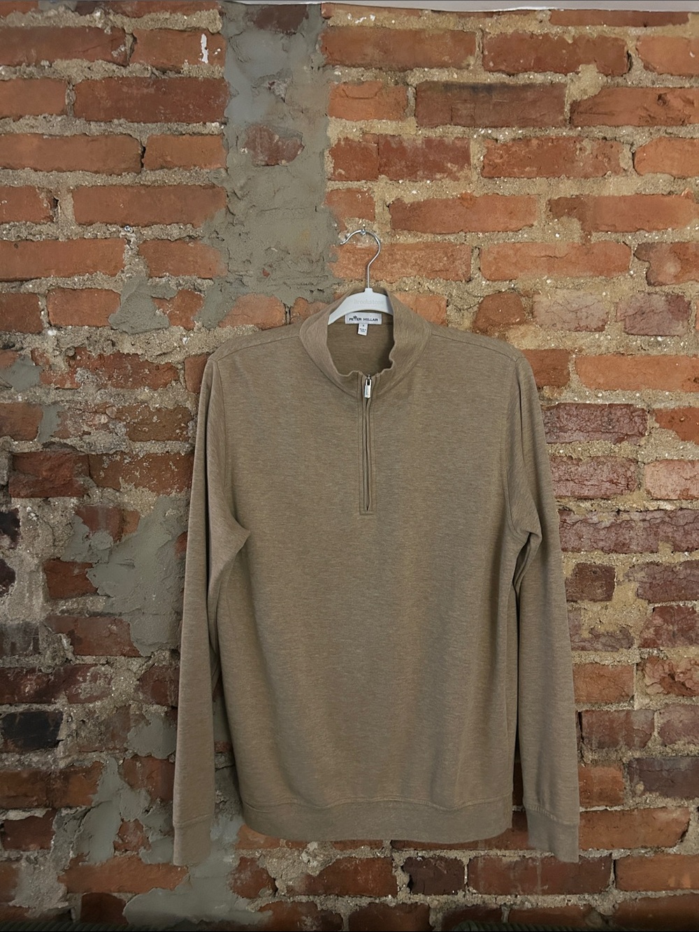 Peter Millar Men's Quarter-Zip Sweater in Taupe